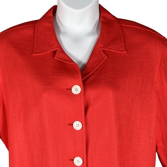 Susan Bristol NWT Womens 16W Red Button Down Blazer Jacket Pockets Career Office - Picture 4 of 16